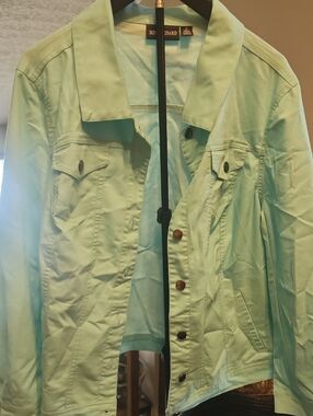 Nina Leonard Blue-Green Jean Jacket